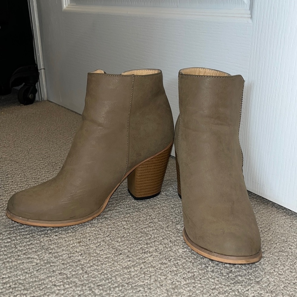 Tan faux suede booties size 6.5
